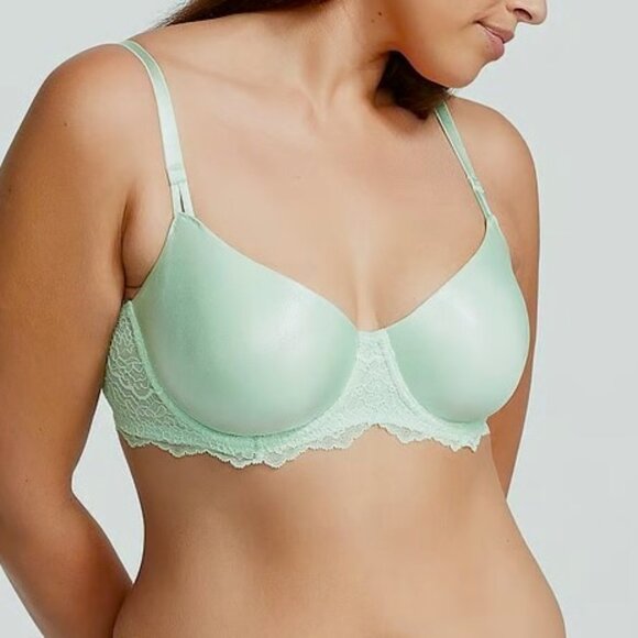 38DD Victoria Secret Dream Angels Unlined Push Up w/o Padding Bra shimmer mint - Picture 4 of 8